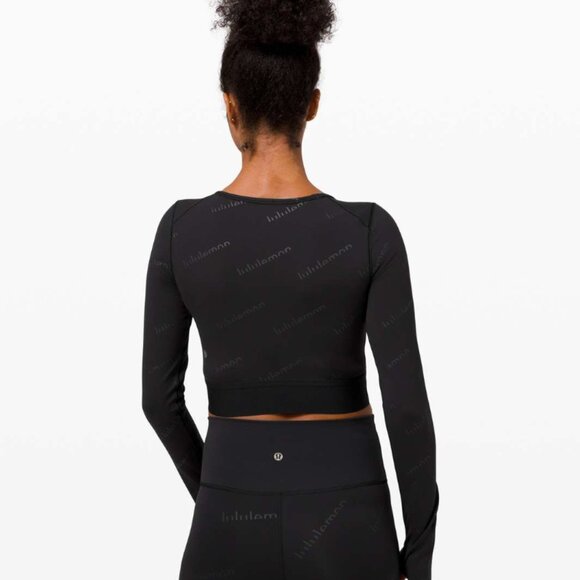 #1 Lululemon NWT Wunder Train Cropped Long Sleeve *Special Edition Black Sz 10 - Picture 4 of 10